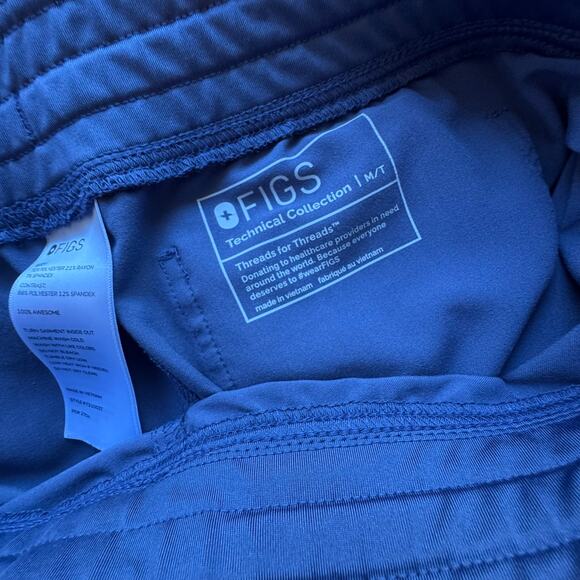 Set of Figs Womens Scrubs Pants & Gray SS Top straight leg Pockets Medium Blue - Picture 10 of 11